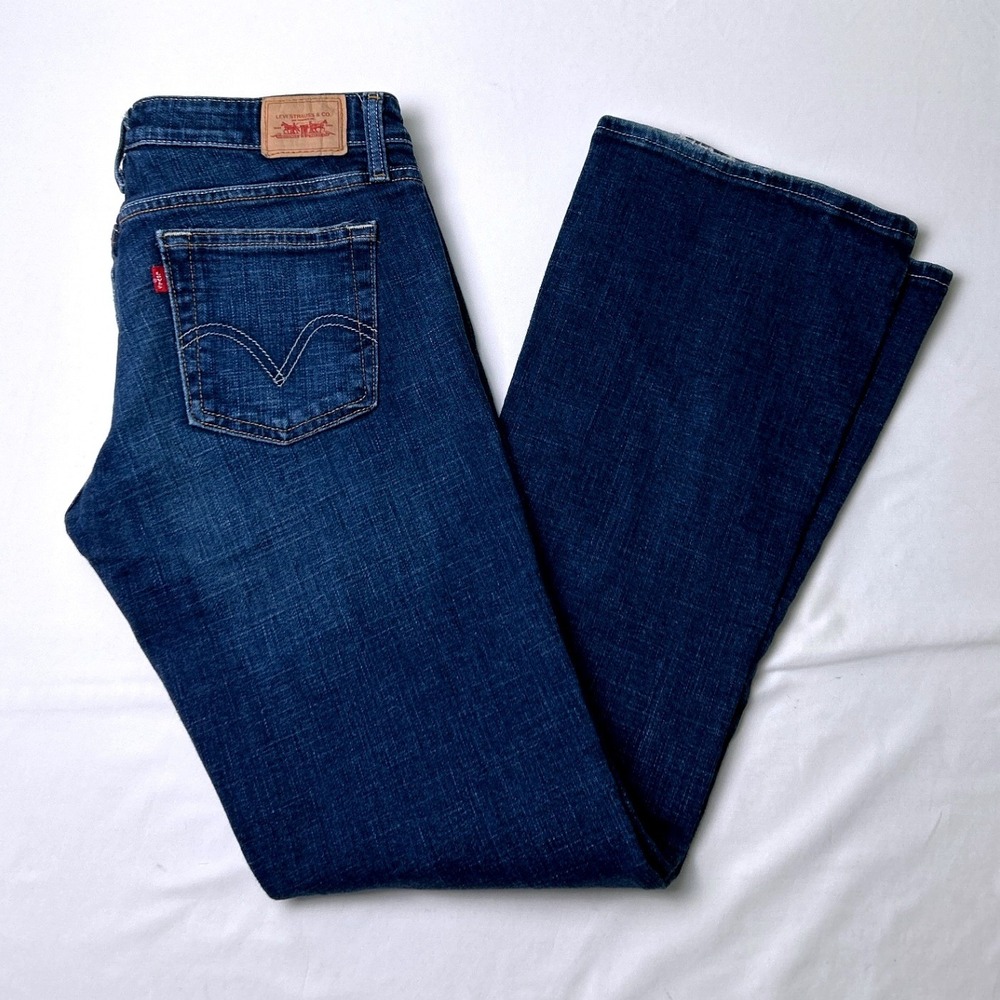 Levis Womens 524 Too Superlow Bootcut Jeans Size 8/9 Dark Wash Blue Y2K Denim